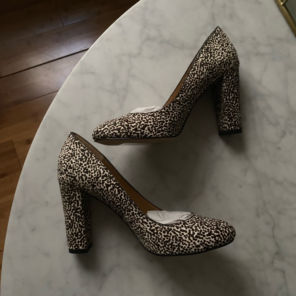 NWOT J.Crew Olive Calf Hair Pumps